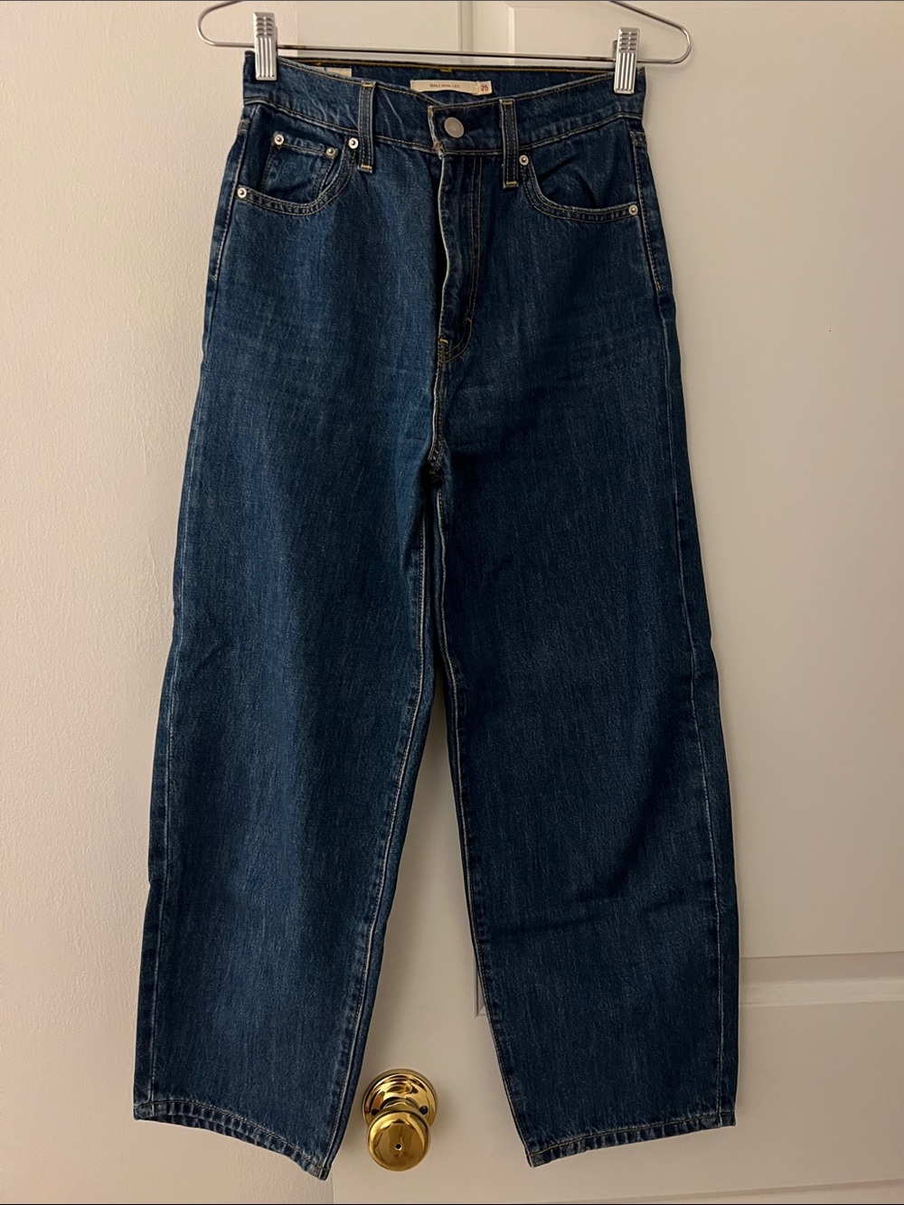 Dark Blue Barrel Fit Jeans